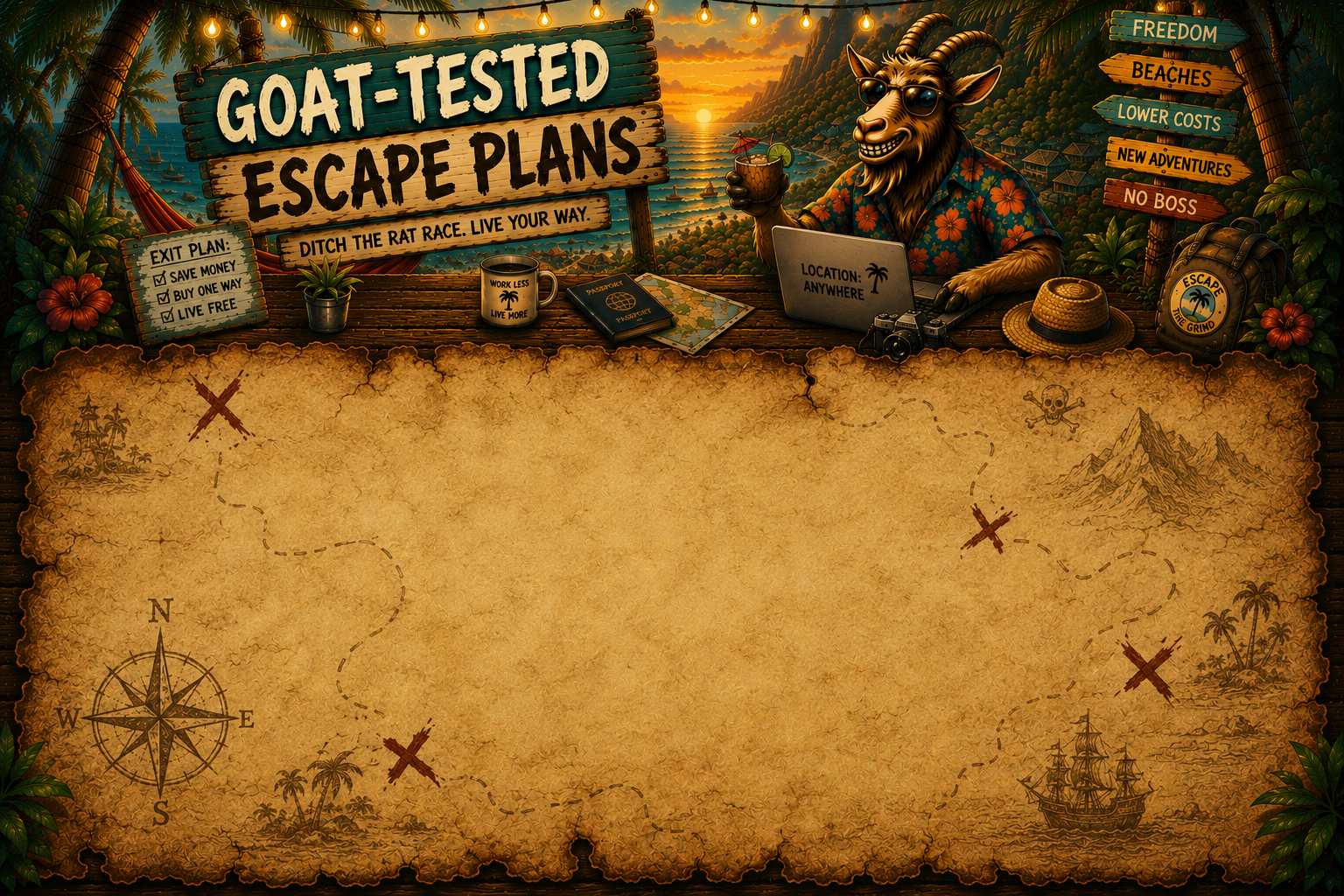 Goat-Tested Escape Plans — Ditch the rat race. Live your way.