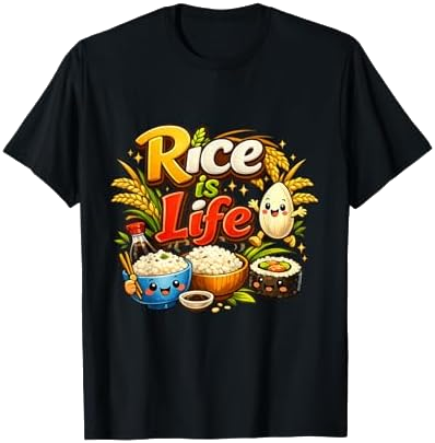 Rice is Life Kawaii T-Shirt on Amazon