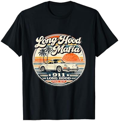 Vintage Long Hood Mafia Retro Car T-Shirt on Amazon