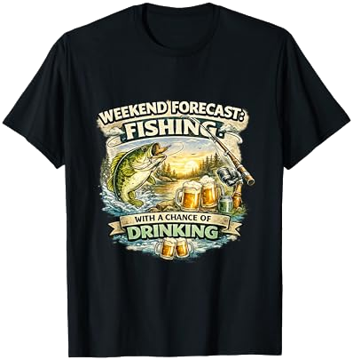 Weekend Forecast Fishing T-Shirt on Amazon