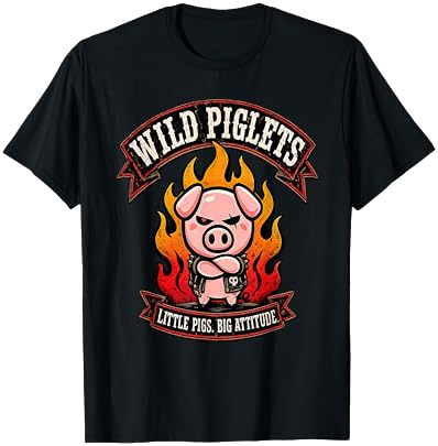 Wild Piglets Cute Pig Funny T-Shirt on Amazon